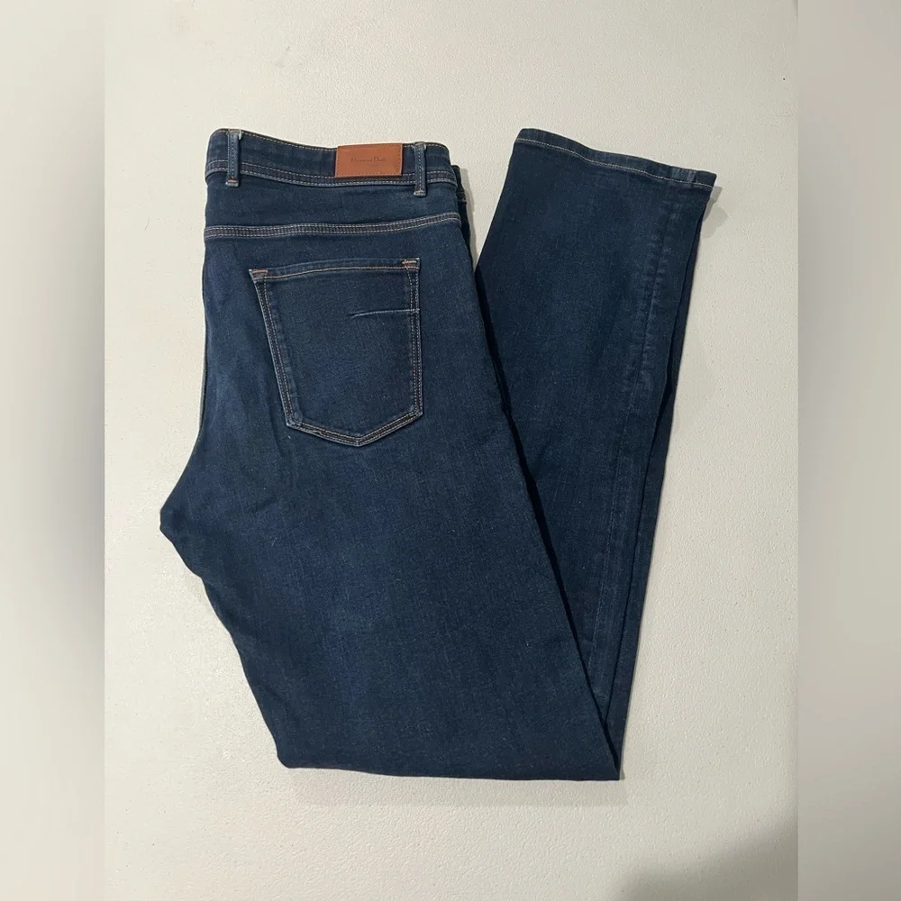 Massimo Dutti regular fit dark blue men's jeans straight leg size 38